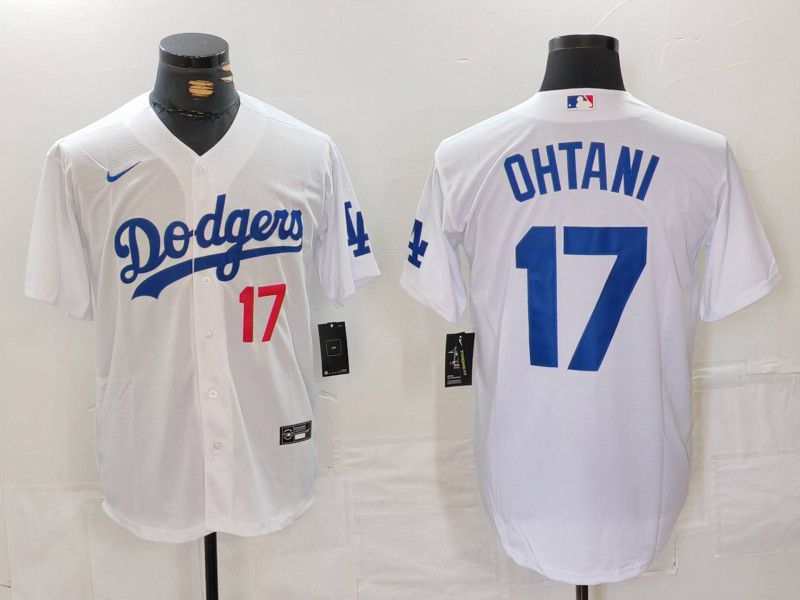Men Los Angeles Dodgers 17 Ohtani White Game 2024 Nike MLB Jersey style 7131